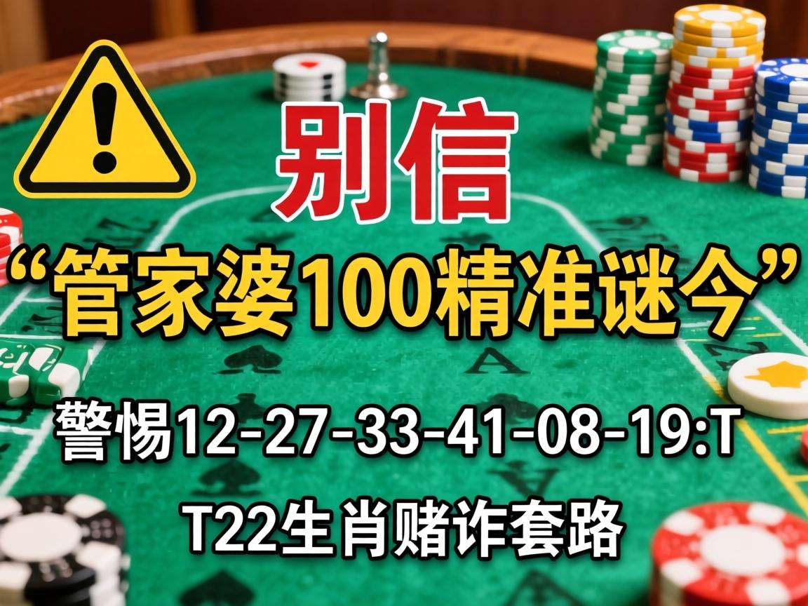 风险警示：别信“澳门管家婆100精准香港谜今”骗局，警惕12-27-33-41-08-19:T22生肖赌诈套路