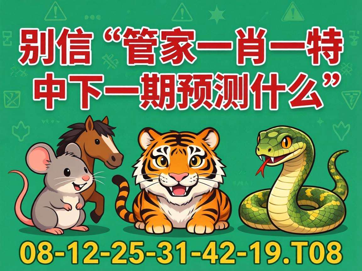 风险警示:别信“澳门管家一肖一特中下一期预测什么”是诈骗,搭配鼠虎蛇马08-12-25-31-42-19:T08